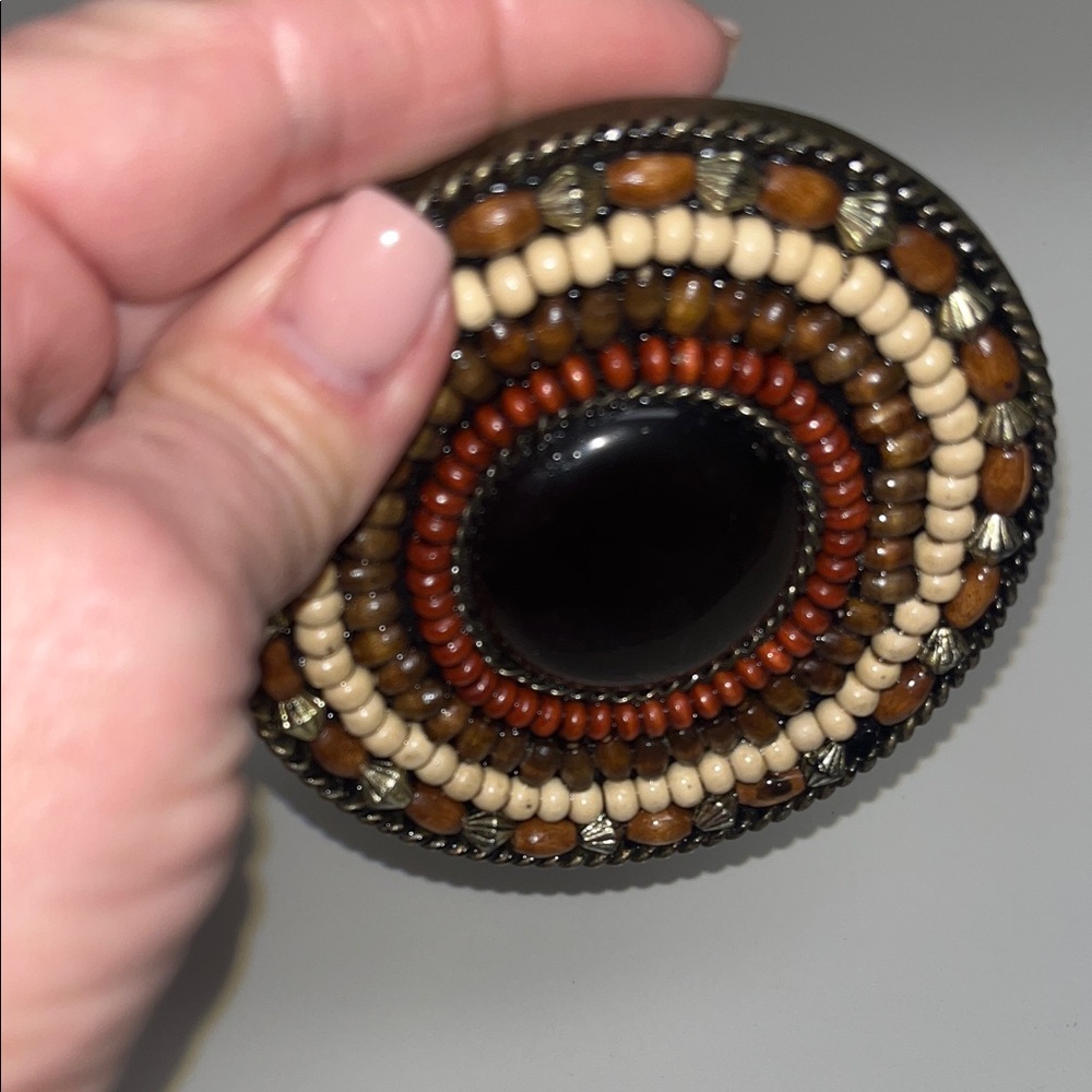 Source Unknown Multicolor Earthy Beaded Belt Buck… - image 4